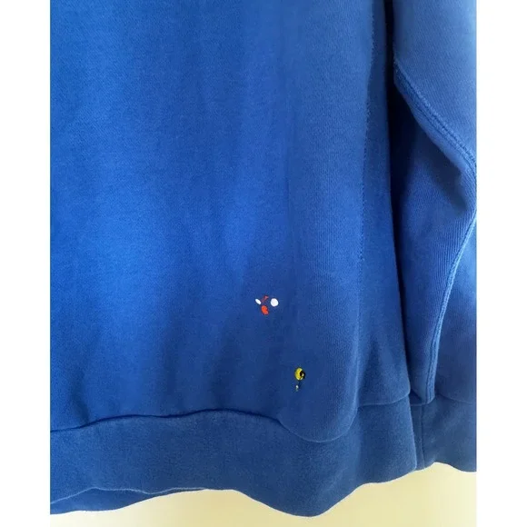 Nike Standard Issue Splatter FleeceHoodie Mens Size L Game Royal Blue DM8007